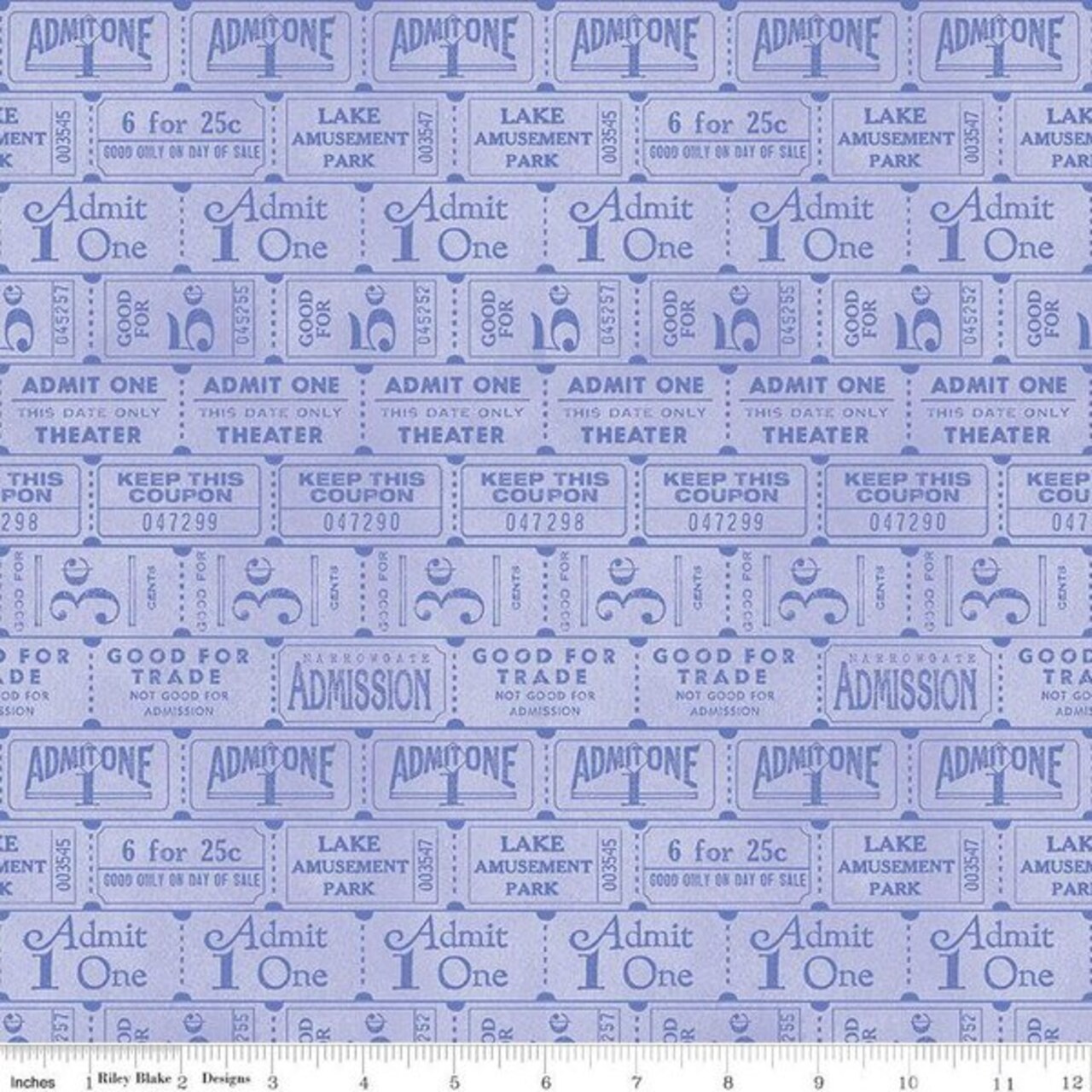 Ticket Row in Periwinkle (c13053-periwinkle) | Journal Basics | J Wecker Frisch | Riley Blake